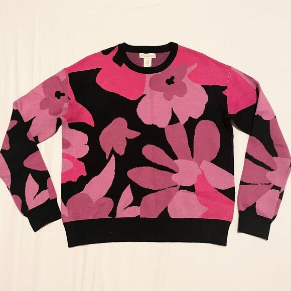 Cynthia Rowley Long Sleeve Floral Sweater Womens Medium - Picture 1 of 16